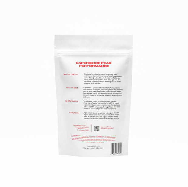 Superolt Organic Performance Tea 30 Pack - Back